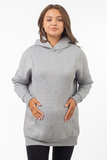 Утепленное худи для беременных и кормящих 16030 серый меланж