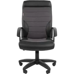 Кресло для руководителя Easy Chair 639 серое/черное (экокожа/ткань/пластик)