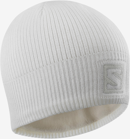 Картинка шапка Salomon Logo Beanie White/Lunar Rock - 1