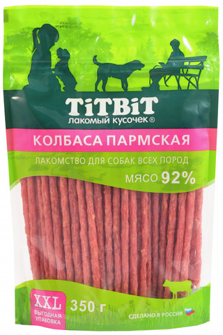 Titbit лакомство для собак колбаса пармская XXL 350 гр