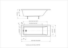 Ванна акриловая АКВАТЕК Калибри 150х70