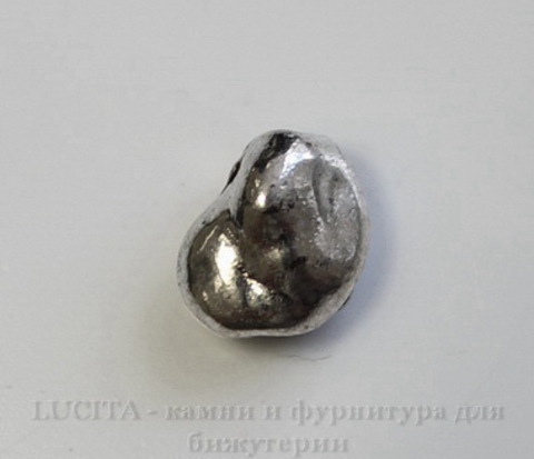 Бусина металлическая "Фриформ" 7х5х4 мм (цвет - античное серебро), 10 штук ()