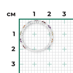 01-5321-00-252-1120-57 - Кольцо-дорожка из белого золота с миксом полудрагоценных камней