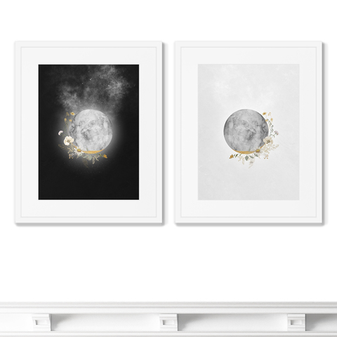 Opia Designs - Набор из 2-х репродукций картин в раме Lunar composition, No1, 2021г.