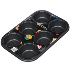 Форма для выпечки сталь, 21.5х32х4 см, антиприг, фигурная, 6 маффин, Daniks, K-669