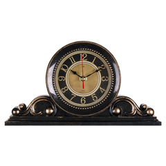 Часы настольные РУБИН 2514-006  корпус черный с медью 26*14см "Классика "