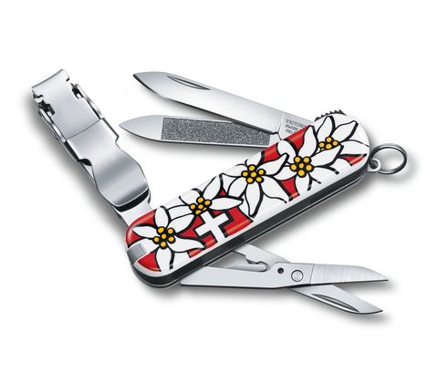 Складной нож-брелок Victorinox Nail Clip 580 Edelweiss с маникюрными кусачками (0.6463.840) 65 мм. в сложенном виде - Wenger-Victorinox.Ru
