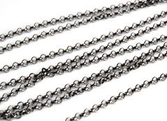 Цепочка-колечки 2,5 мм, покрытие тёмный родий