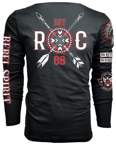 Rush Couture | Футболка лонгслив мужская REBEL SPIRIT LONG SLEEVE Black RC234 спина