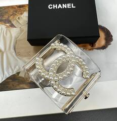20175-Браслет манжета широкий CHANEL с лого из латуни в позолоте lux