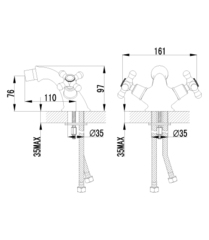 Смеситель для биде LEMARK VINTAGE – LM2808B