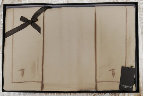 Постельное белье 2 спальное евро Trussardi Line M35 Tortora бежевый