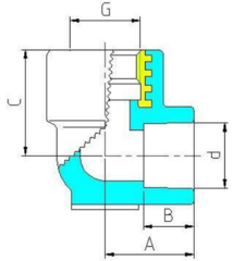 Valtec водорозетка 25х1/2