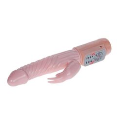 Вибратор Fire Bunny с клиторальным отростком и нагревом - 22 см. - 