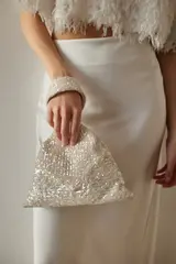 Свадебный клатч цвета айвори с пайетками