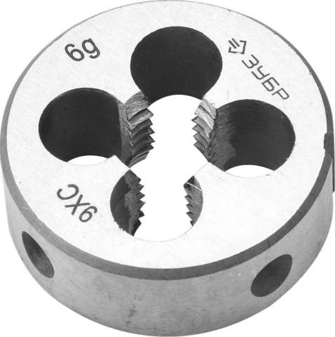 ЗУБР М5x0.8мм, сталь 9ХС, Плашка круглая ручная (4-28022-05-0.8)