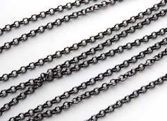 Цепочка-колечки 2,5 мм, покрытие тёмный родий