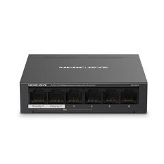Коммутатор 6-Port 10/100 Mbps Desktop Switch with 4-Port PoE+ PORT: 4? 10/100 Mbps PoE+ Ports, 2? 10/100 Mbps Non-PoE Ports SPEC: Compatible with 802.3af/at PDs, 40 W PoE Power, Desktop Steel Case, Wall Mounting FEATURE: Extend Mode for 250m PoE Tran