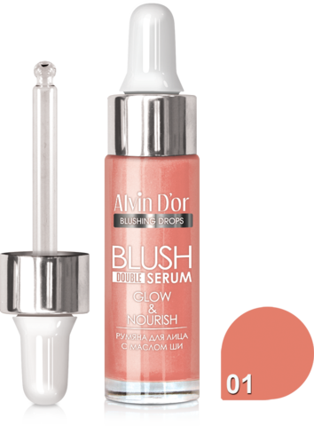 Alvin D`or B-3 Жидкие румяна Blush double Serum тон 01  15мл
