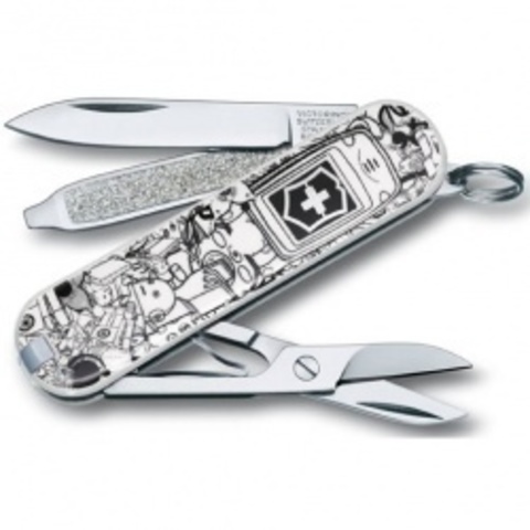 Нож-брелок Victorinox Classic LE 2011, 58 mm, Technology Trash (0.6223.L1109)