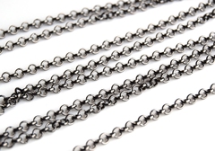 Цепочка-колечки 2,5 мм, покрытие тёмный родий