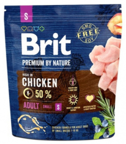 Brit Premium by Nature Adult S сухой корм для взрослых собак мелких пород 1кг