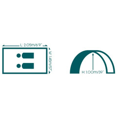 Палатка 2х-местная, 205х145х100 см, 1 слой, 1 комн, Bestway, Cooldome, 68084