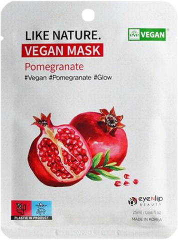 Eyenlip Mask Vegan Маска тканевая с экстрактом граната Like Nature Vegan Mask Pack # Pomegranate