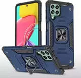 Противоударный чехол Strong Armour Case с кольцом для Samsung Galaxy M53 (Синий)