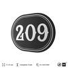 Номерок на дверь квартиры 209, для кабинета, офиса, шильдик 9 х 7 см, черный, Айдентика Технолоджи