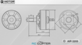 Чертёж мотора Air2205 KV2000