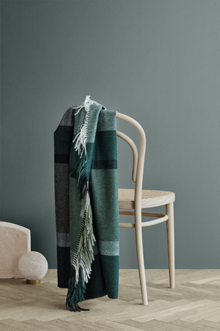 Плед 130x200 Elvang Manhattan Evergreen-Botanic Green