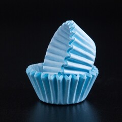 Капсулы бумажные для конфет Голубые 25*18мм, 100 шт