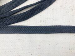 Шнур плоский х/б, ш. 12 мм, турецкое плетение, чёрный