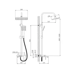 Стойка душевая со смесителем HAIBA HB24639-7 черный