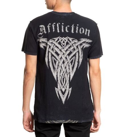 Affliction | Футболка двусторонняя мужская Cursed Fate Reversible Tee A27828 обратная сторона сзади