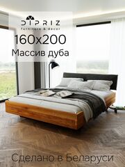 Кровать 160х200 см Беллиссима, из натурального дуба с мягким изголовьем