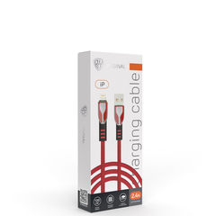 Кабель для зарядки BY Графика iP, 2.4А, 1м, красный