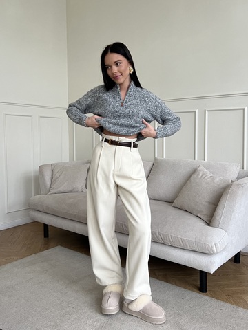 Брюки-бананы Winter молочный