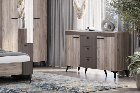Комод Кассандра дуб смоки / серый