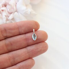 Подвеска Маркиз с голубым фианитом, 14*5 мм, родий, П386