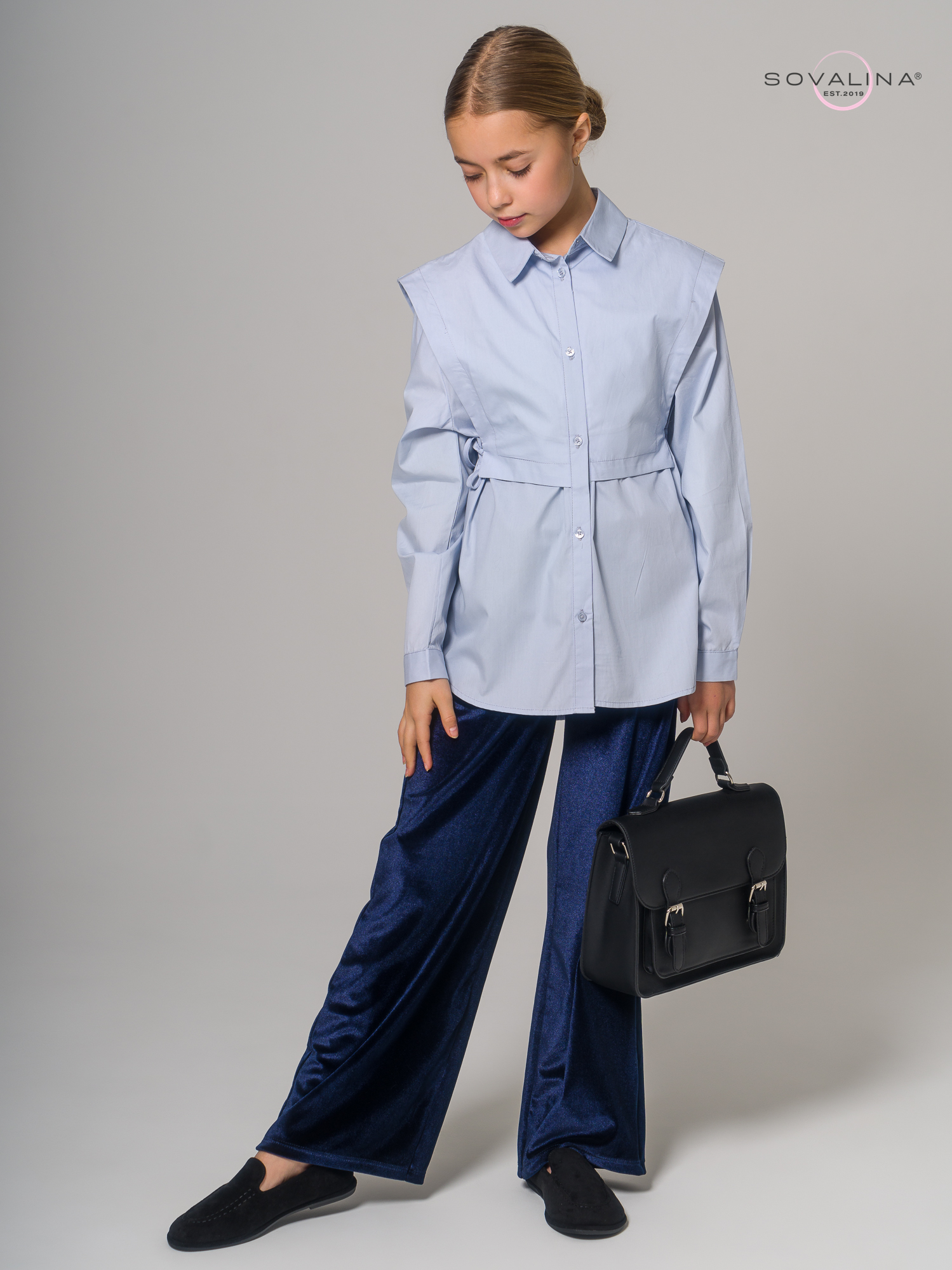 Брюки Classic бархат темно-синий