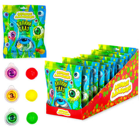 Мармелад «Липкий глаз» с жидкой начинкой 1кор*6бл*12шт, 70гр