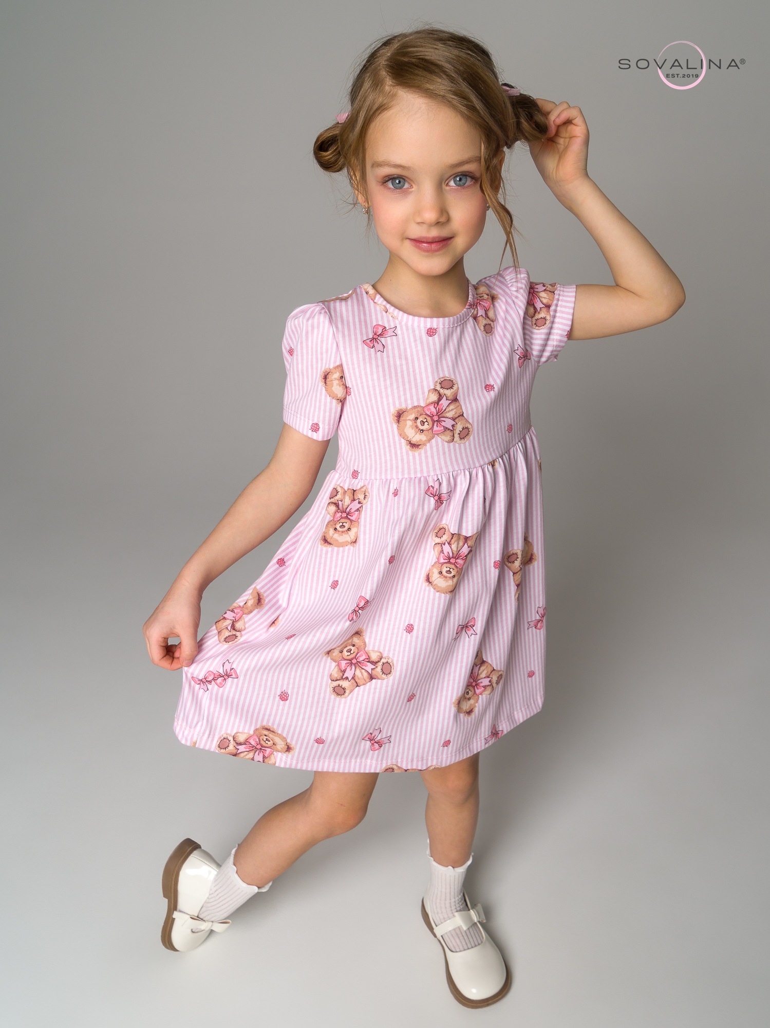 Платье Аленка к/р SG мишки с бантиком