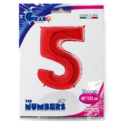 Г 40''/102 см, Цифра, Красный 