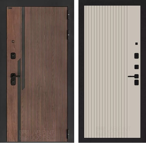 Входная дверь в квартиру Лабиринт Кармина Американский орех с патиной 10 Капучино