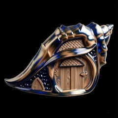 Силиконовый молд № 416 Домик ракушка № 2 ( серия домики для гномов и фей)