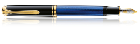 Ручка перьевая Pelikan Souverän® M 800 Black and Blue GT, F (995944)