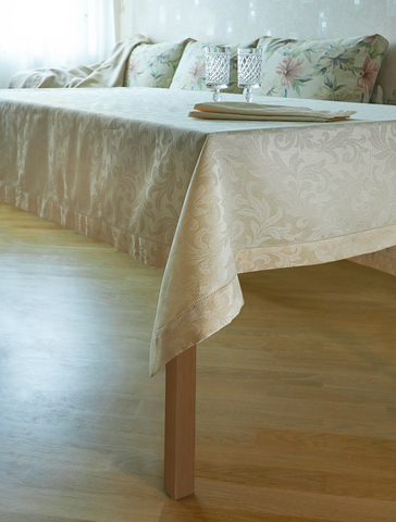 Скатерть 160х180 и 6 салфеток Gamba 9811 Panna шампань