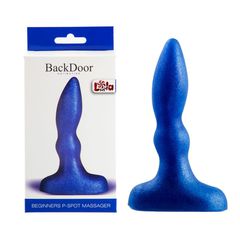 Синий анальный стимулятор Beginners p-spot massager - 11 см. - 